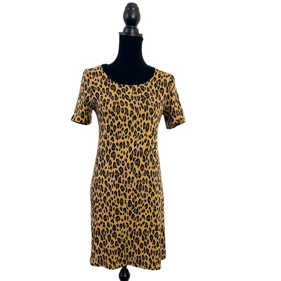 Cheetah Print T-Shirt Dress - Picture 1 of 4